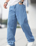 Męskie Dżinsy | Prosta nogawka z kieszeniami bocznymi - Arkadya Outlet - Jeans