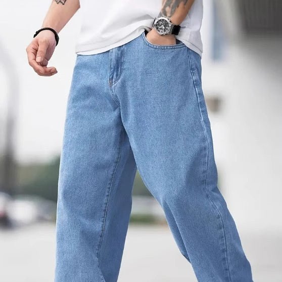 Męskie Dżinsy | Prosta nogawka z kieszeniami bocznymi - Arkadya Outlet - Jeans