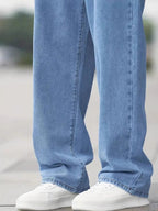Męskie Dżinsy | Prosta nogawka z kieszeniami bocznymi - Arkadya Outlet - Jeans