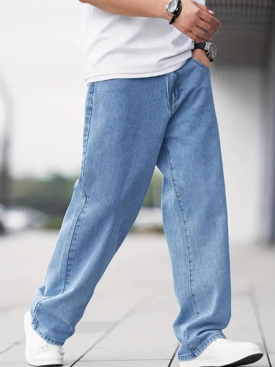 Męskie Dżinsy | Prosta nogawka z kieszeniami bocznymi - Arkadya Outlet - Jeans