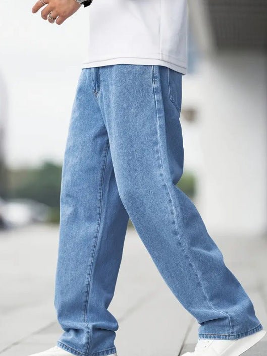 Męskie Dżinsy | Prosta nogawka z kieszeniami bocznymi - Arkadya Outlet - Jeans