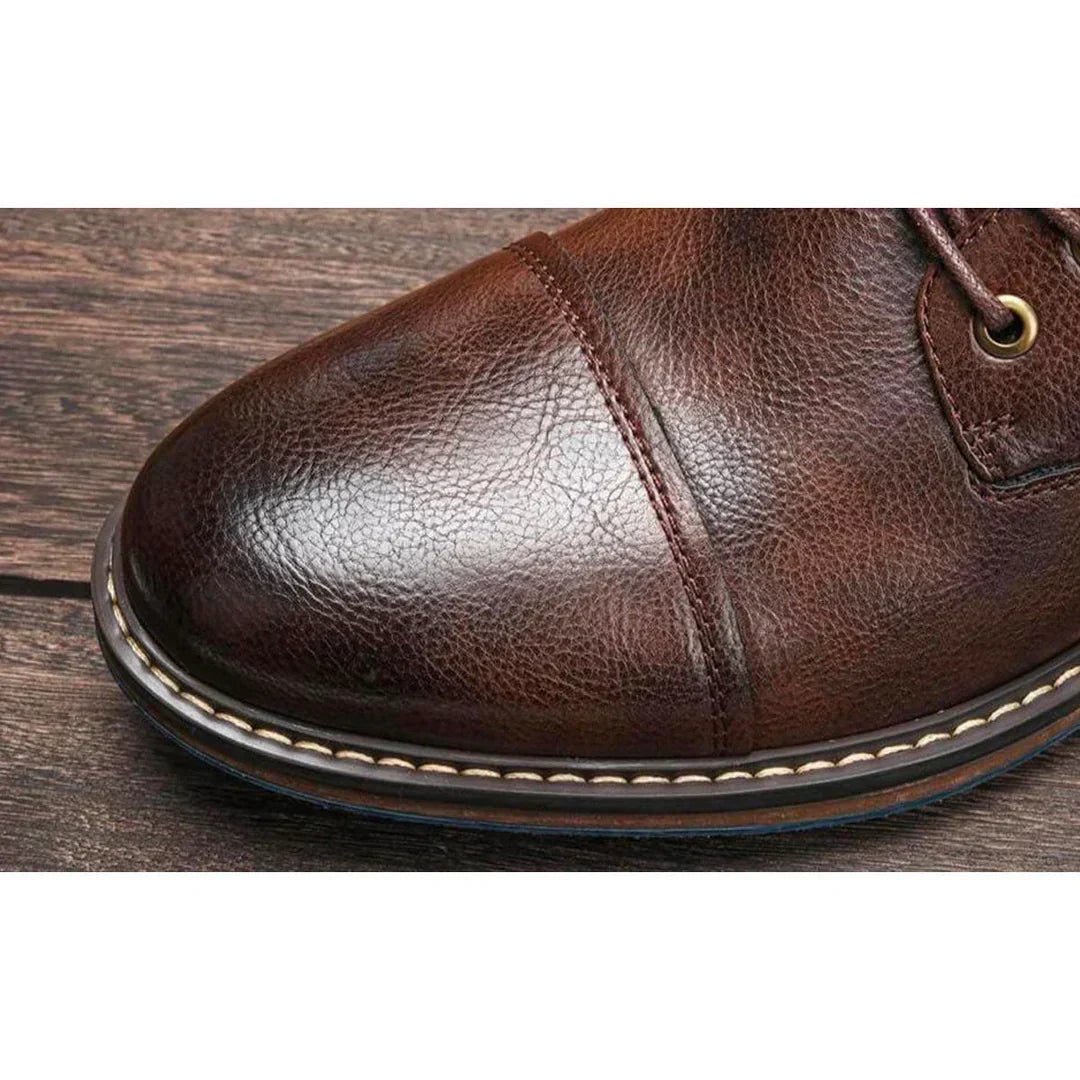 Męskie Półbuty | Sznurowane Oxford do Kostki z Cholewką - Arkadya Outlet - Dresses