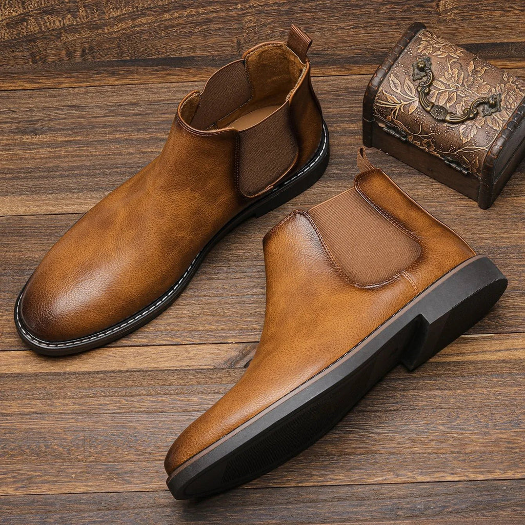 Męskie Sztyblety Chelsea | Wsuwane Botki do Kostki bez Zapięć - Arkadya Outlet - Boots