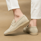 Mokasyny męskie wsuwane – ekoskóra, lekka budowa - Arkadya Outlet - Men Shoes