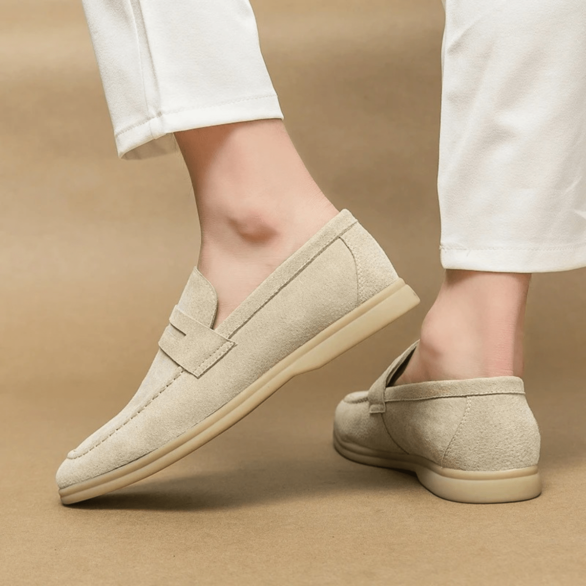 Mokasyny męskie wsuwane – ekoskóra, lekka budowa - Arkadya Outlet - Men Shoes