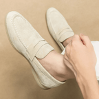 Mokasyny męskie wsuwane – ekoskóra, lekka budowa - Arkadya Outlet - Men Shoes