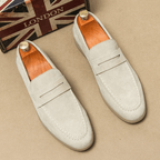 Mokasyny męskie wsuwane – ekoskóra, lekka budowa - Arkadya Outlet - Men Shoes