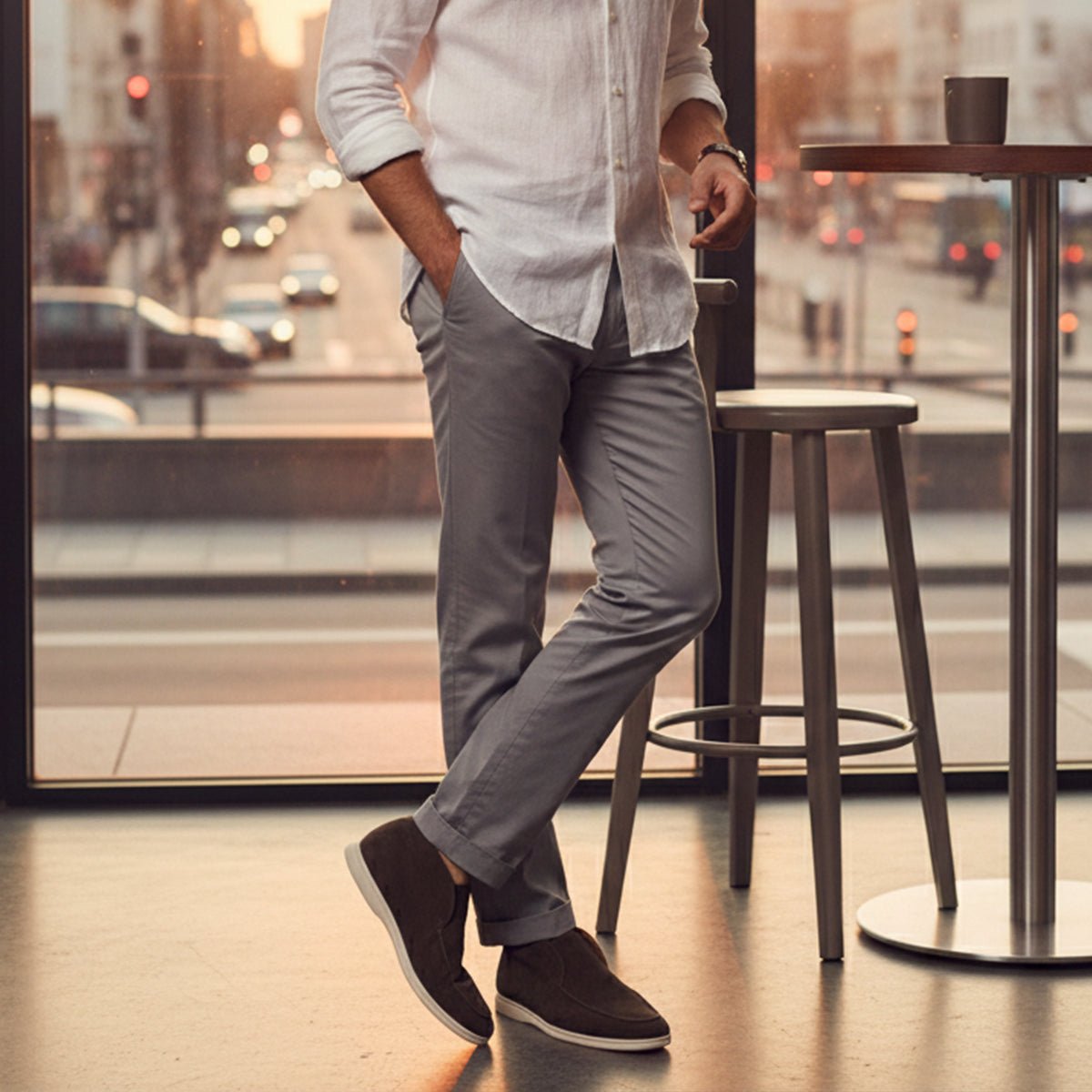 Mokasyny męskie wsuwane – klasyczny krój, niski profil - Arkadya Outlet - Men Shoes