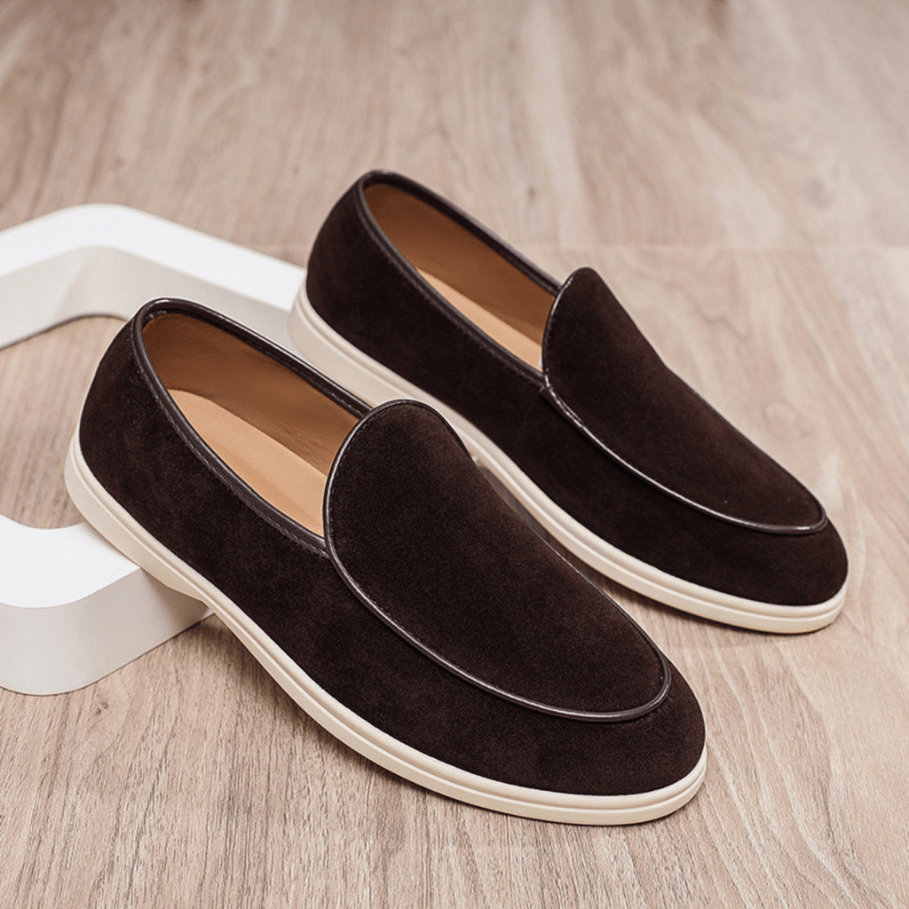 Mokasyny męskie wsuwane – płótno, lekka konstrukcja - Arkadya Outlet - Men Shoes