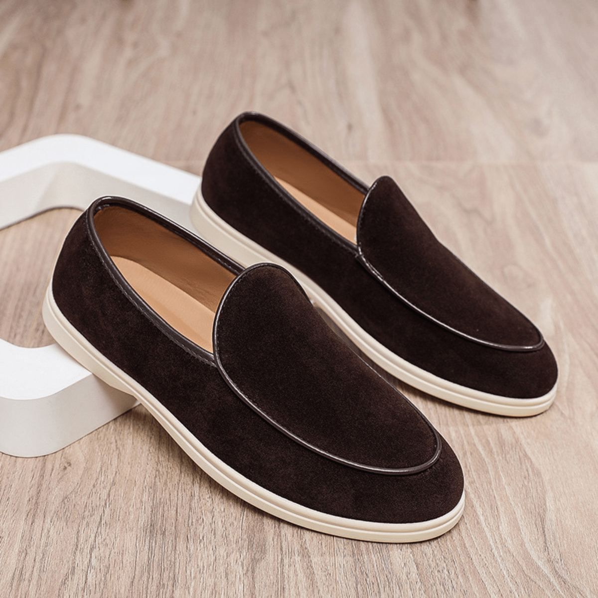 Mokasyny męskie wsuwane – płótno, lekka konstrukcja - Arkadya Outlet - Men Shoes