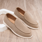 Mokasyny męskie wsuwane – płótno, lekka konstrukcja - Arkadya Outlet - Men Shoes
