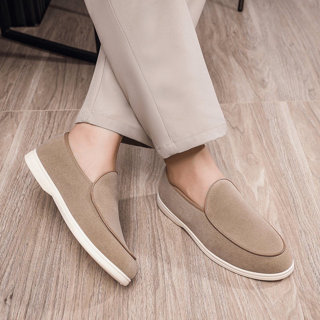 Mokasyny męskie wsuwane – płótno, lekka konstrukcja - Arkadya Outlet - Men Shoes