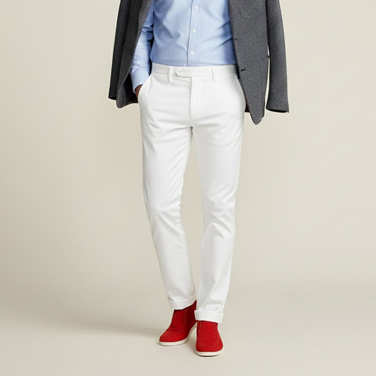 Mokasyny męskie wsuwane – standardowe dopasowanie - Arkadya Outlet - Men Shoes