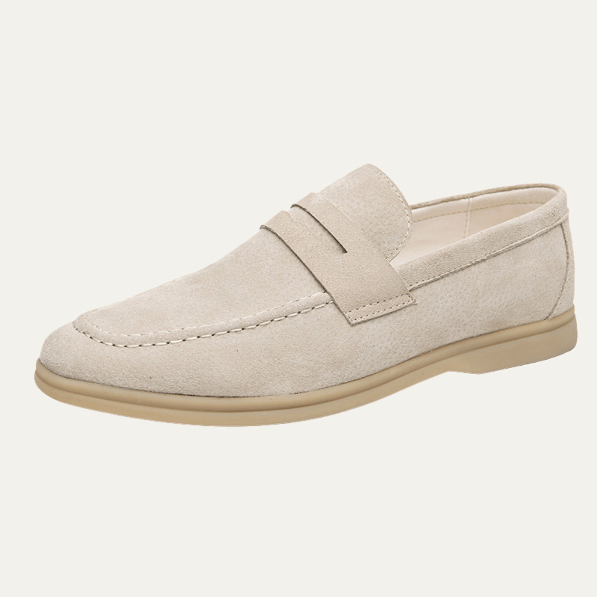Mokasyny męskie wsuwane ze sztucznego zamszu – przeszycia - Arkadya Outlet - Men Shoes