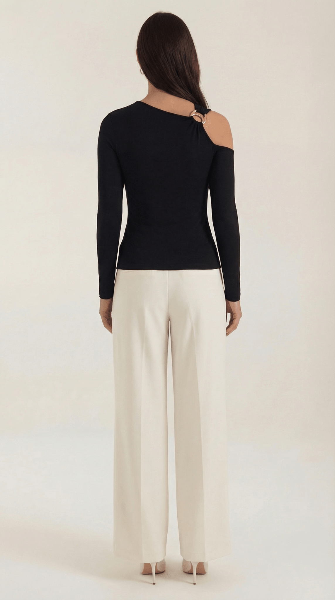op damski jednoramienny asymetryczny dekolt - Arkadya Outlet - Women Top