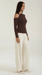 op damski jednoramienny asymetryczny dekolt - Arkadya Outlet - Women Top