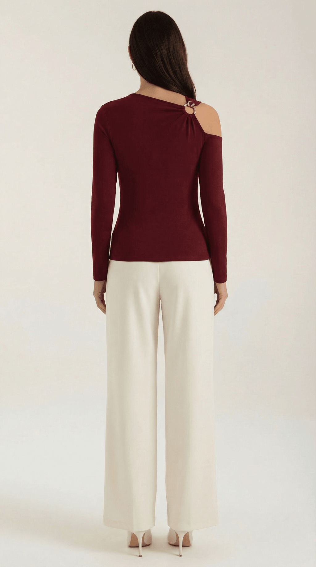 op damski jednoramienny asymetryczny dekolt - Arkadya Outlet - Women Top