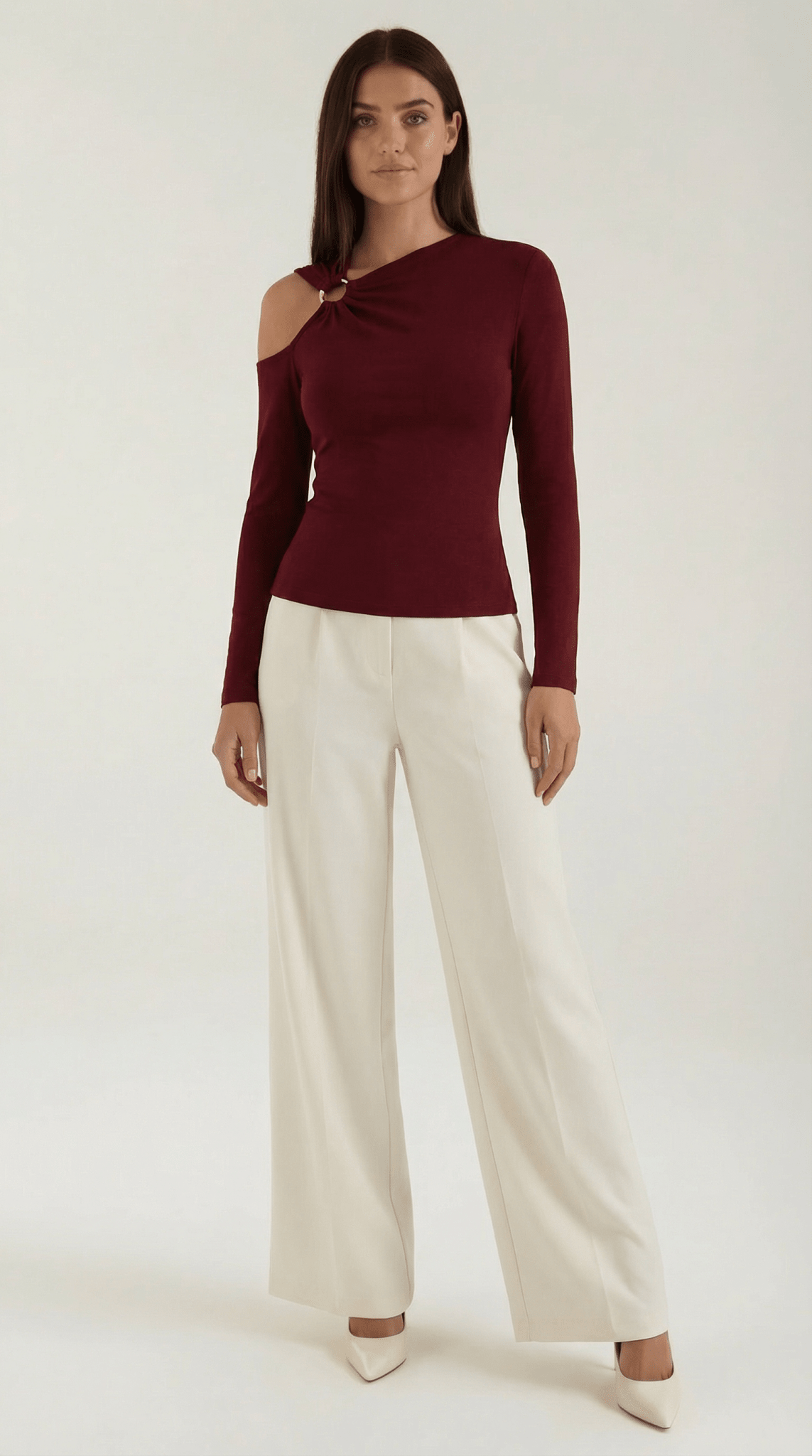 op damski jednoramienny asymetryczny dekolt - Arkadya Outlet - Women Top