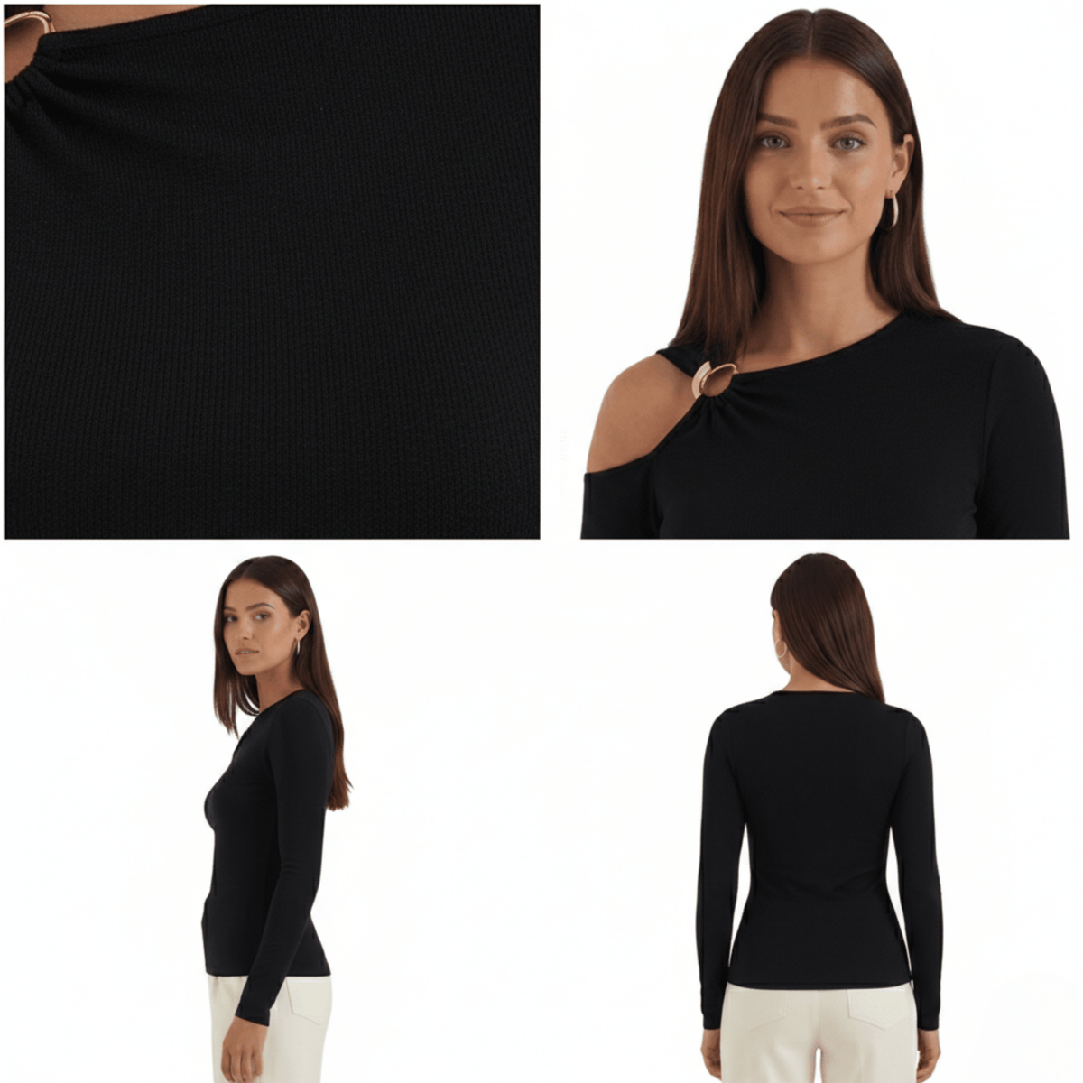 op damski jednoramienny asymetryczny dekolt - Arkadya Outlet - Women Top