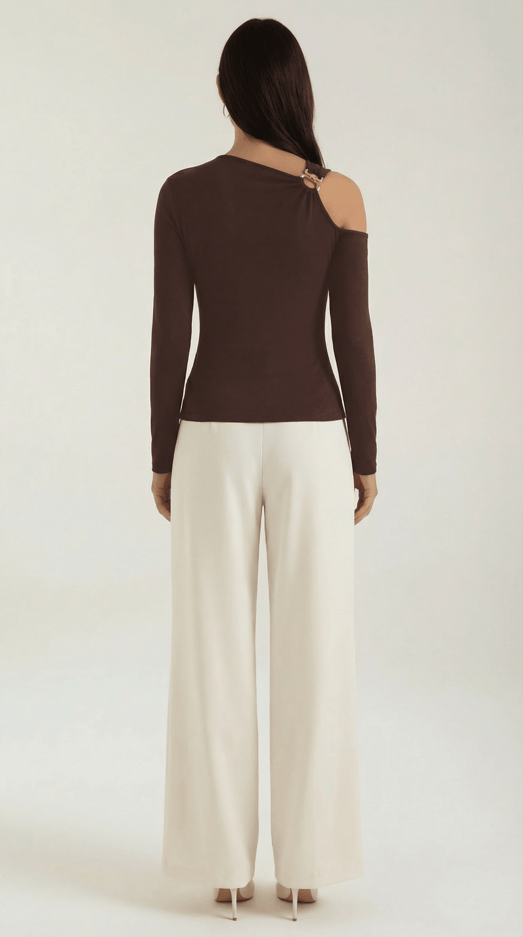 op damski jednoramienny asymetryczny dekolt - Arkadya Outlet - Women Top