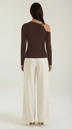 op damski jednoramienny asymetryczny dekolt - Arkadya Outlet - Women Top