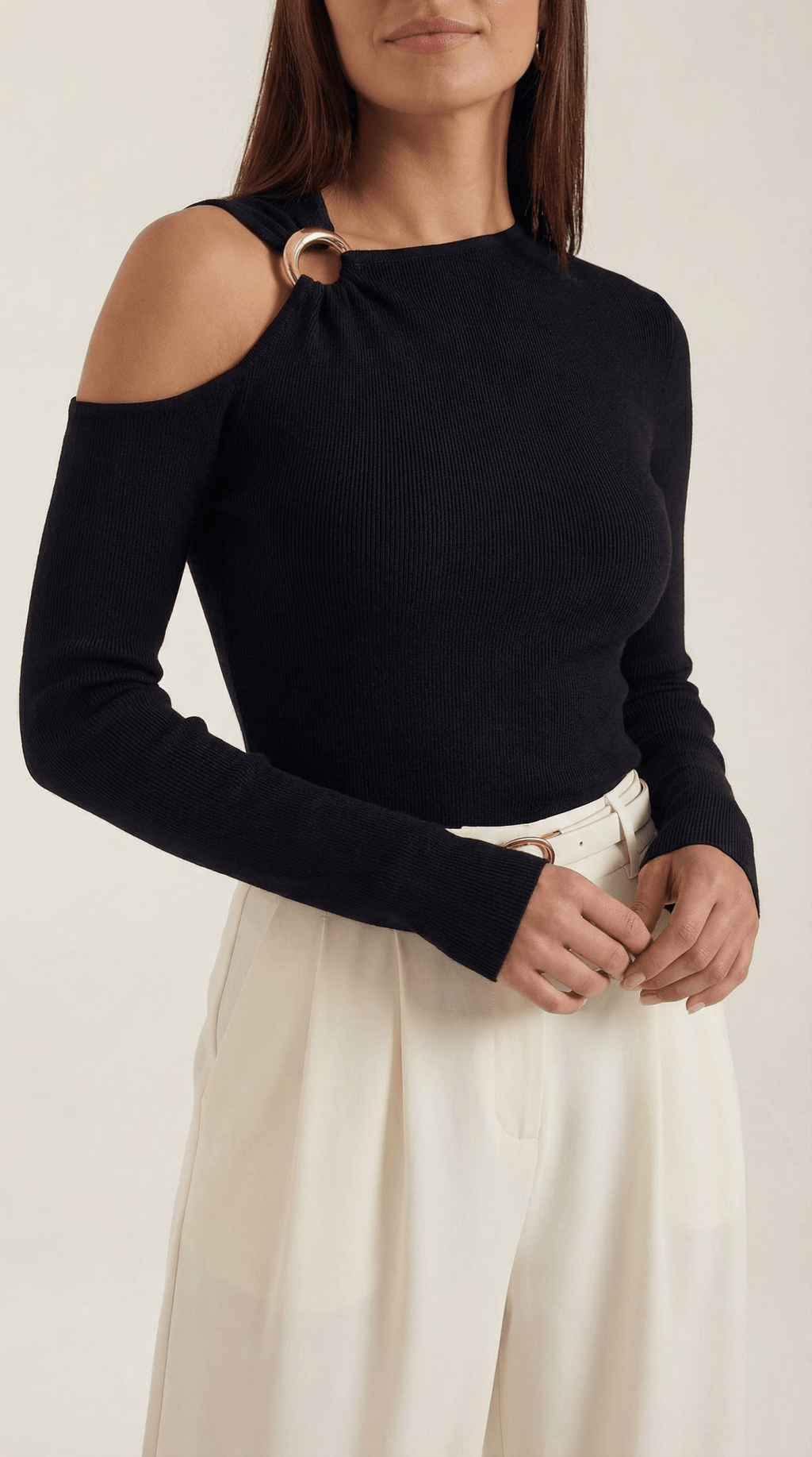 op damski jednoramienny asymetryczny dekolt - Arkadya Outlet - Women Top
