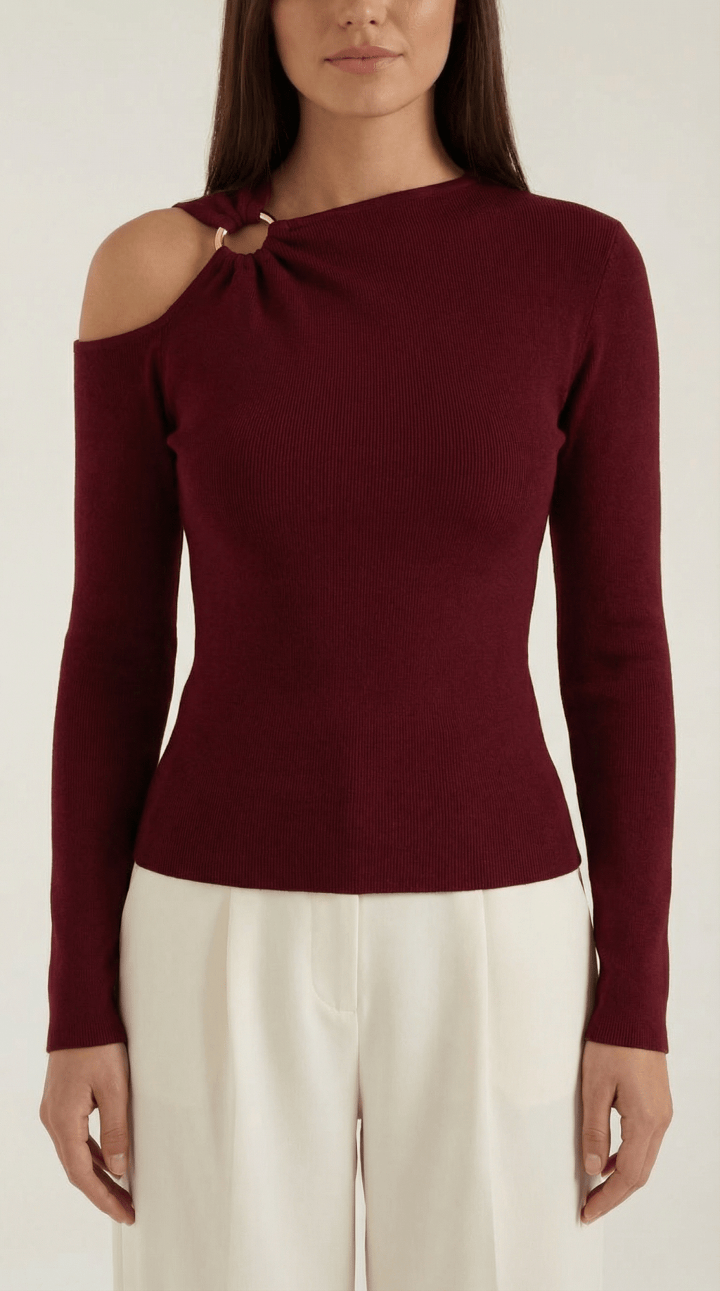 op damski jednoramienny asymetryczny dekolt - Arkadya Outlet - Women Top