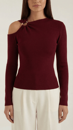 op damski jednoramienny asymetryczny dekolt - Arkadya Outlet - Women Top