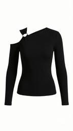 op damski jednoramienny asymetryczny dekolt - Arkadya Outlet - Women Top