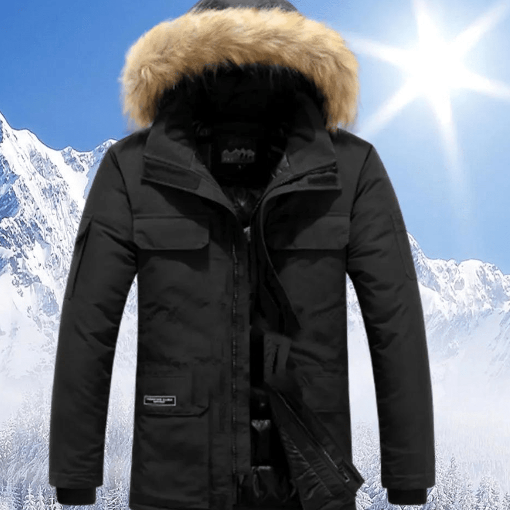 Parka Męska | Ocieplana z kapturem i zamkiem na całej długości - Arkadya Outlet - Jackets