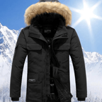 Parka Męska | Ocieplana z kapturem i zamkiem na całej długości - Arkadya Outlet - Jackets