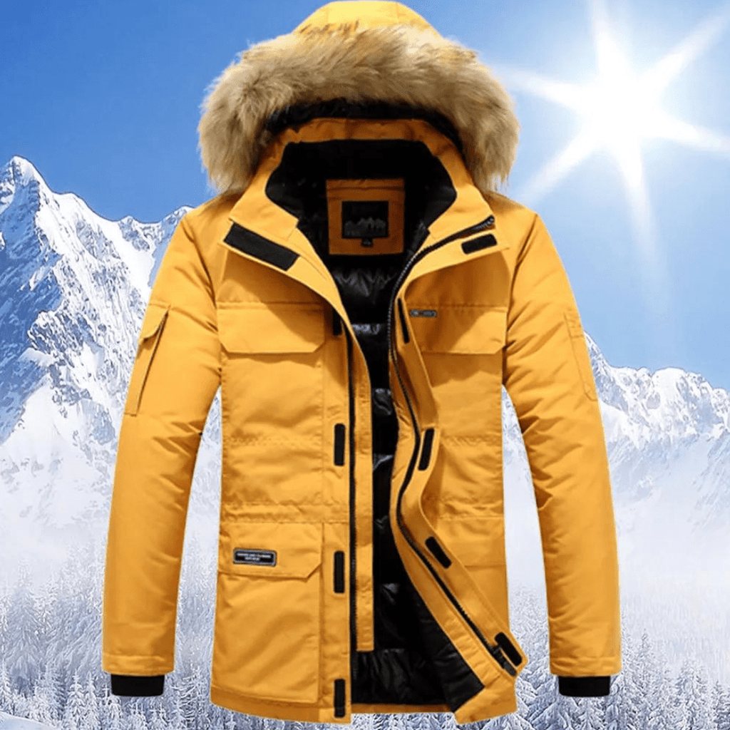 Parka Męska | Ocieplana z kapturem i zamkiem na całej długości - Arkadya Outlet - Jackets