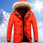Parka Męska | Ocieplana z kapturem i zamkiem na całej długości - Arkadya Outlet - Jackets