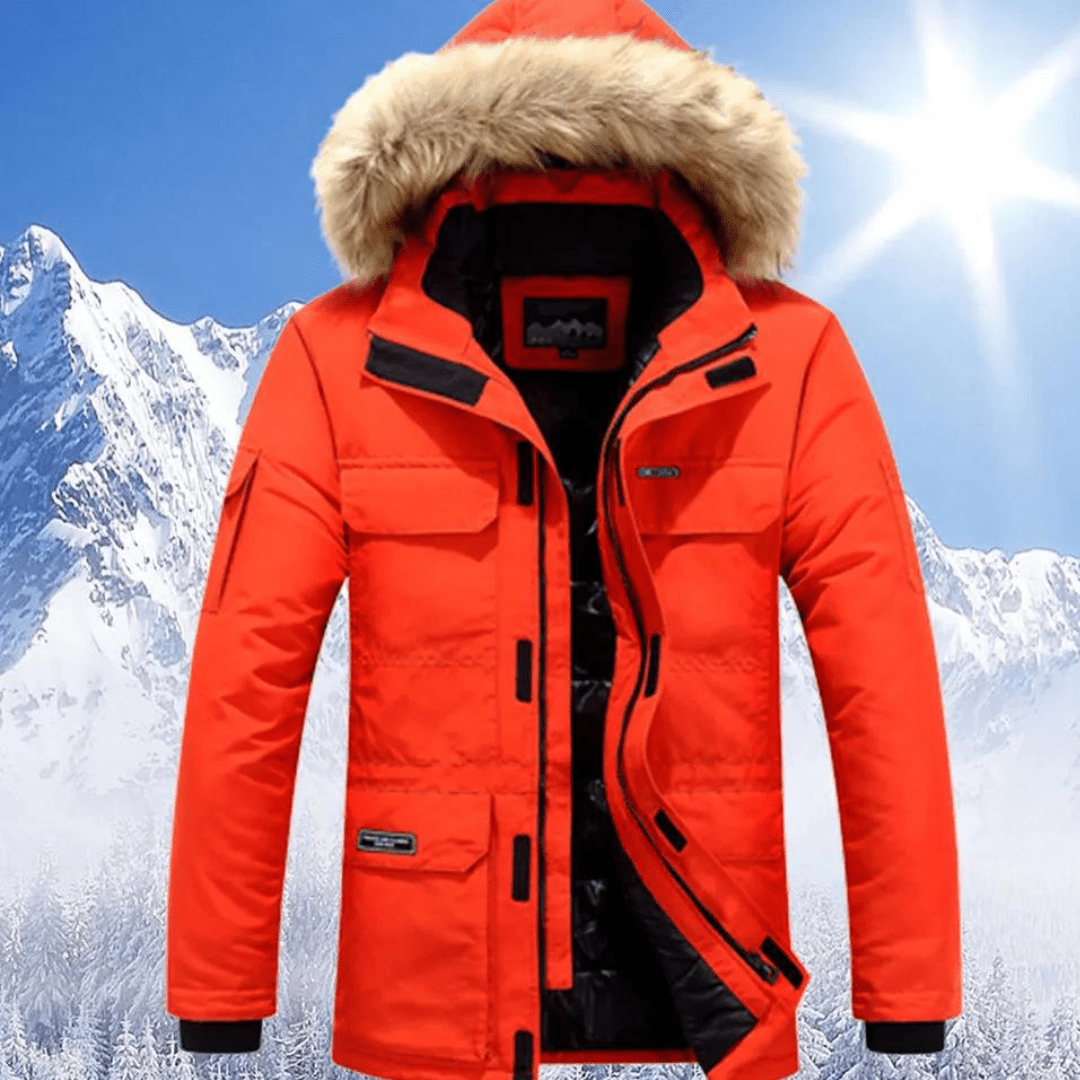 Parka Męska | Ocieplana z kapturem i zamkiem na całej długości - Arkadya Outlet - Jackets