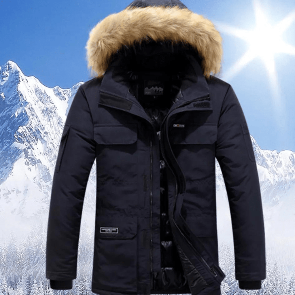 Parka Męska | Ocieplana z kapturem i zamkiem na całej długości - Arkadya Outlet - Jackets