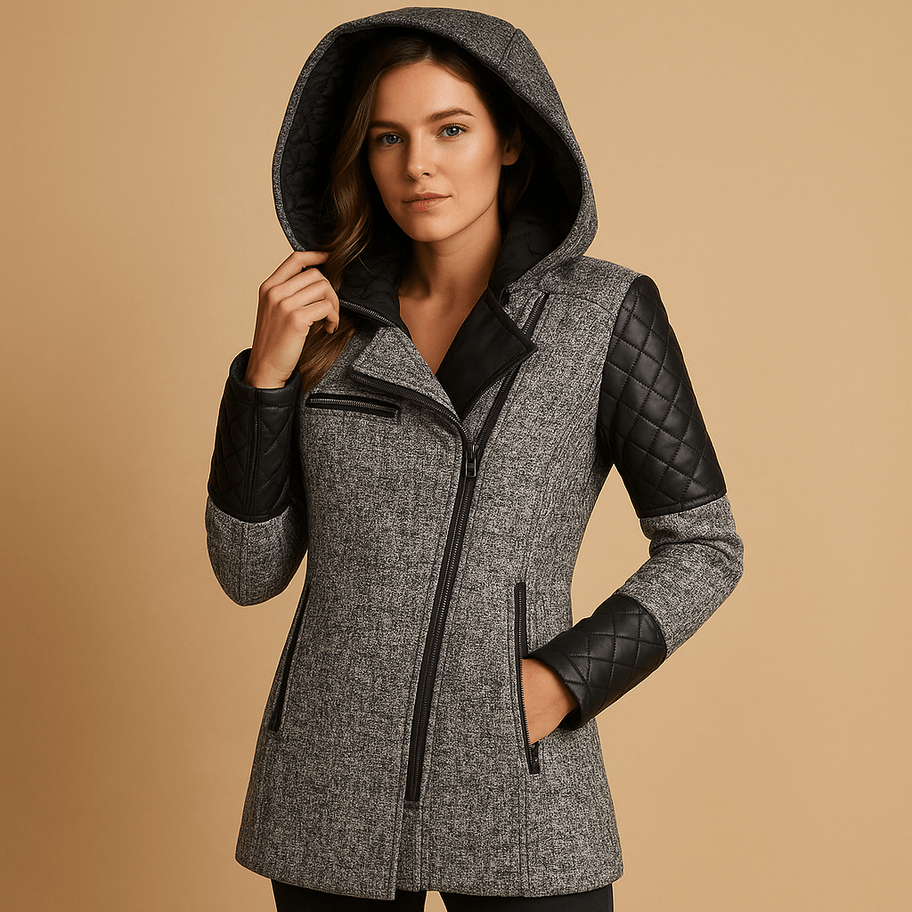Płaszcz Damski | Długi krój z kapturem na chłodne dni - Arkadya Outlet - Coats