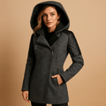 Płaszcz Damski | Długi krój z kapturem na chłodne dni - Arkadya Outlet - Coats
