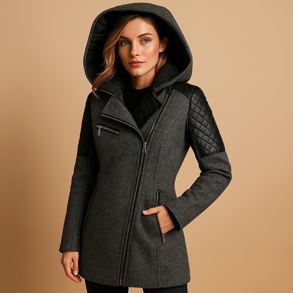 Płaszcz Damski | Długi krój z kapturem na chłodne dni - Arkadya Outlet - Coats