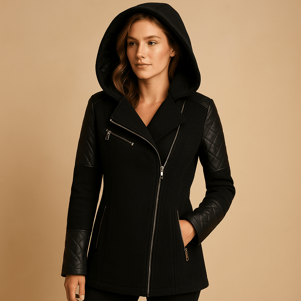 Płaszcz Damski | Długi krój z kapturem na chłodne dni - Arkadya Outlet - Coats