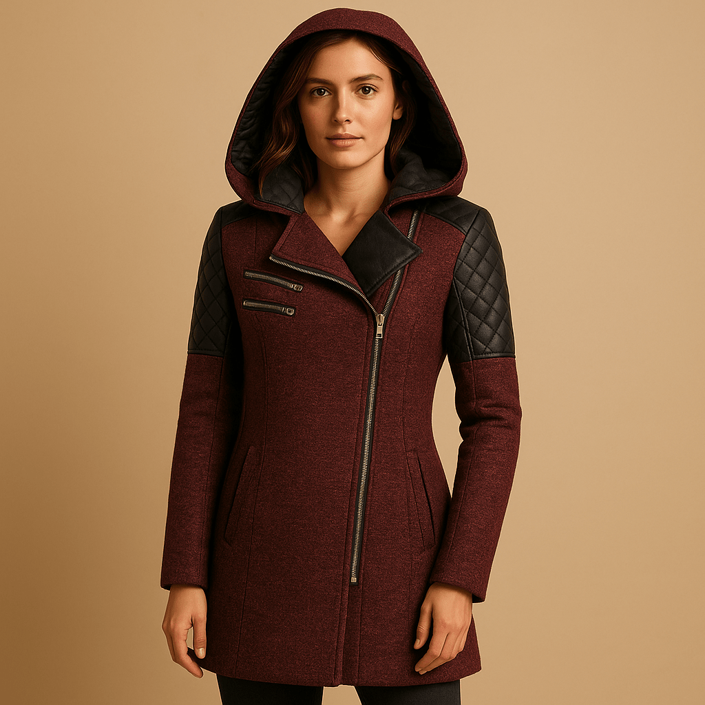 Płaszcz Damski | Długi krój z kapturem na chłodne dni - Arkadya Outlet - Coats