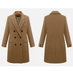 Płaszcz Damski | Dopasowany krój z guzikami i kołnierzem z wcięciem - Arkadya Outlet - Coats