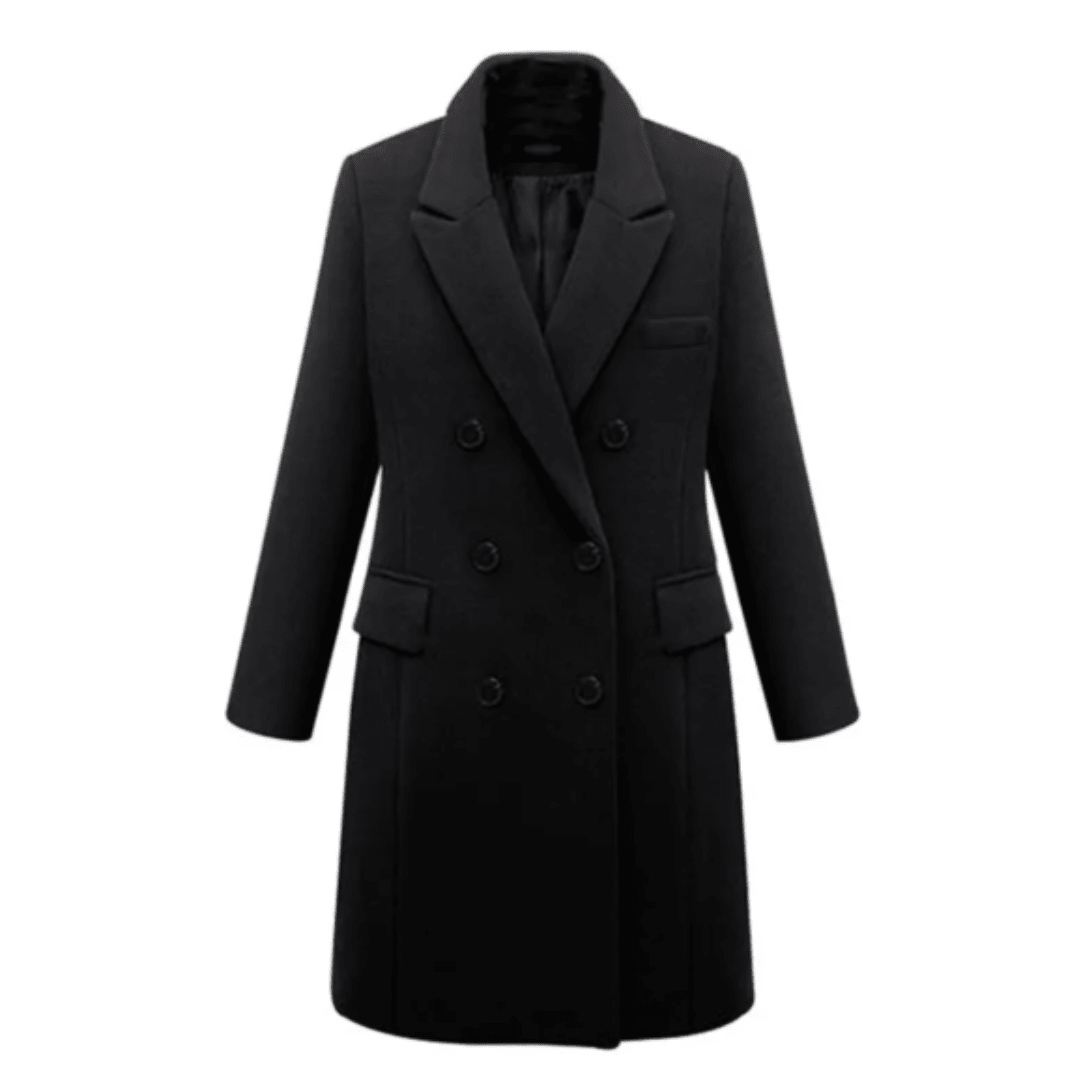 Płaszcz Damski | Dopasowany krój z guzikami i kołnierzem z wcięciem - Arkadya Outlet - Coats