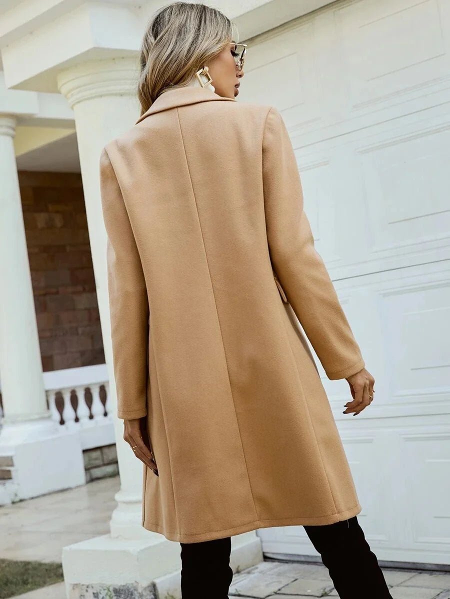 Płaszcz Damski | Dwurzędowe zapięcie i krój do kolan - Arkadya Outlet - Coats