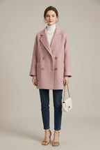 Płaszcz Damski | Dwurzędowy krój z raglanowymi rękawami - Arkadya Outlet - Coats