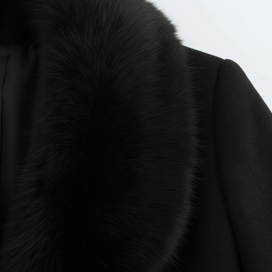 Płaszcz Damski | Maxi długość z kołnierzem i wiązaniem w pasie - Arkadya Outlet - Coats
