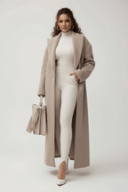 Płaszcz Damski | Oversize z szalowym kołnierzem i zapięciem na guzik - Arkadya Outlet - Coats