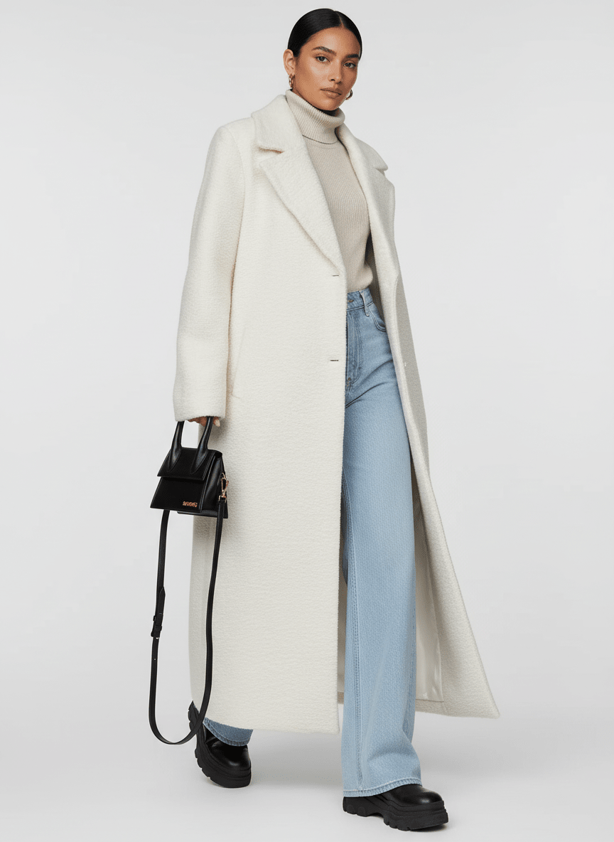 Płaszcz Damski | Oversize z szalowym kołnierzem i zapięciem na guzik - Arkadya Outlet - Coats