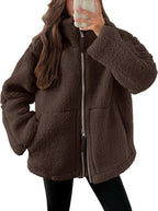 Płaszcz Damski Oversize | Zapięcie na zamek, wydłużony krój - Arkadya Outlet - Coats