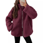 Płaszcz Damski Oversize | Zapięcie na zamek, wydłużony krój - Arkadya Outlet - Coats