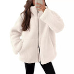 Płaszcz Damski Oversize | Zapięcie na zamek, wydłużony krój - Arkadya Outlet - Coats